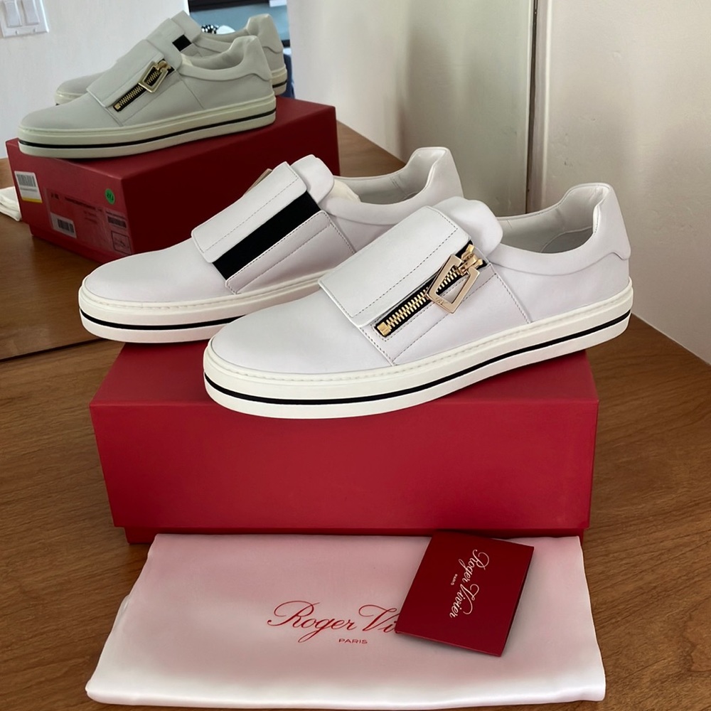 Roger Vivier White Sneakers 38.5 Brand New